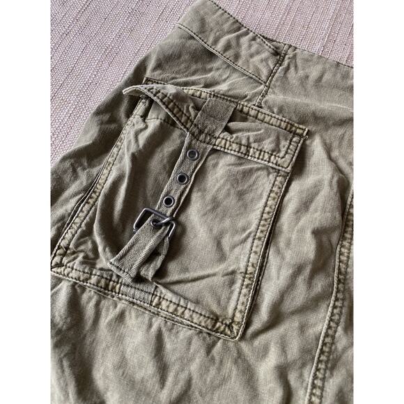 FREE PEOPLE Army Green Mini Cotton Cargo Skirt 4 - Picture 6 of 10